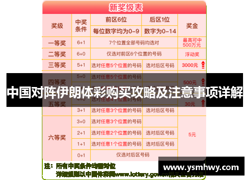 中国对阵伊朗体彩购买攻略及注意事项详解